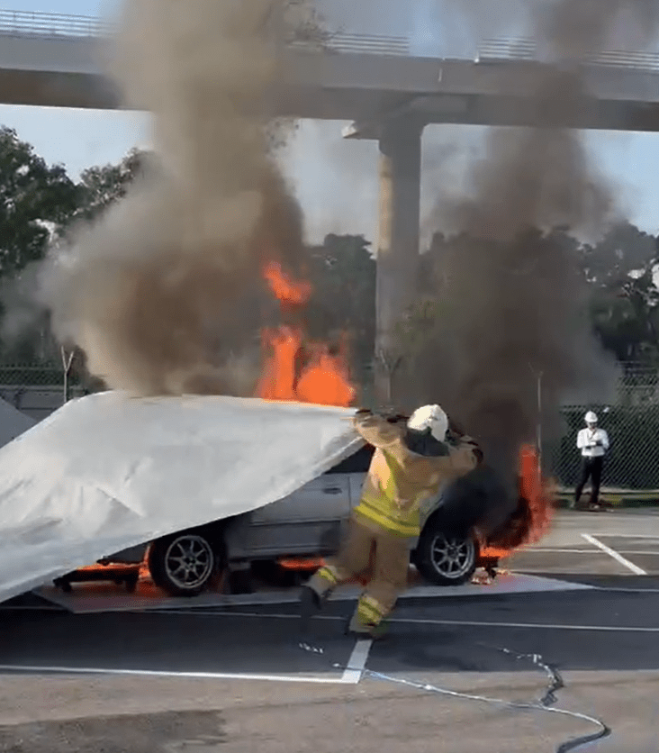 EV Fire Blanket Testing and Certification Process by SIRIM (Endorsed by Bomba) - Fire Fighter Industry