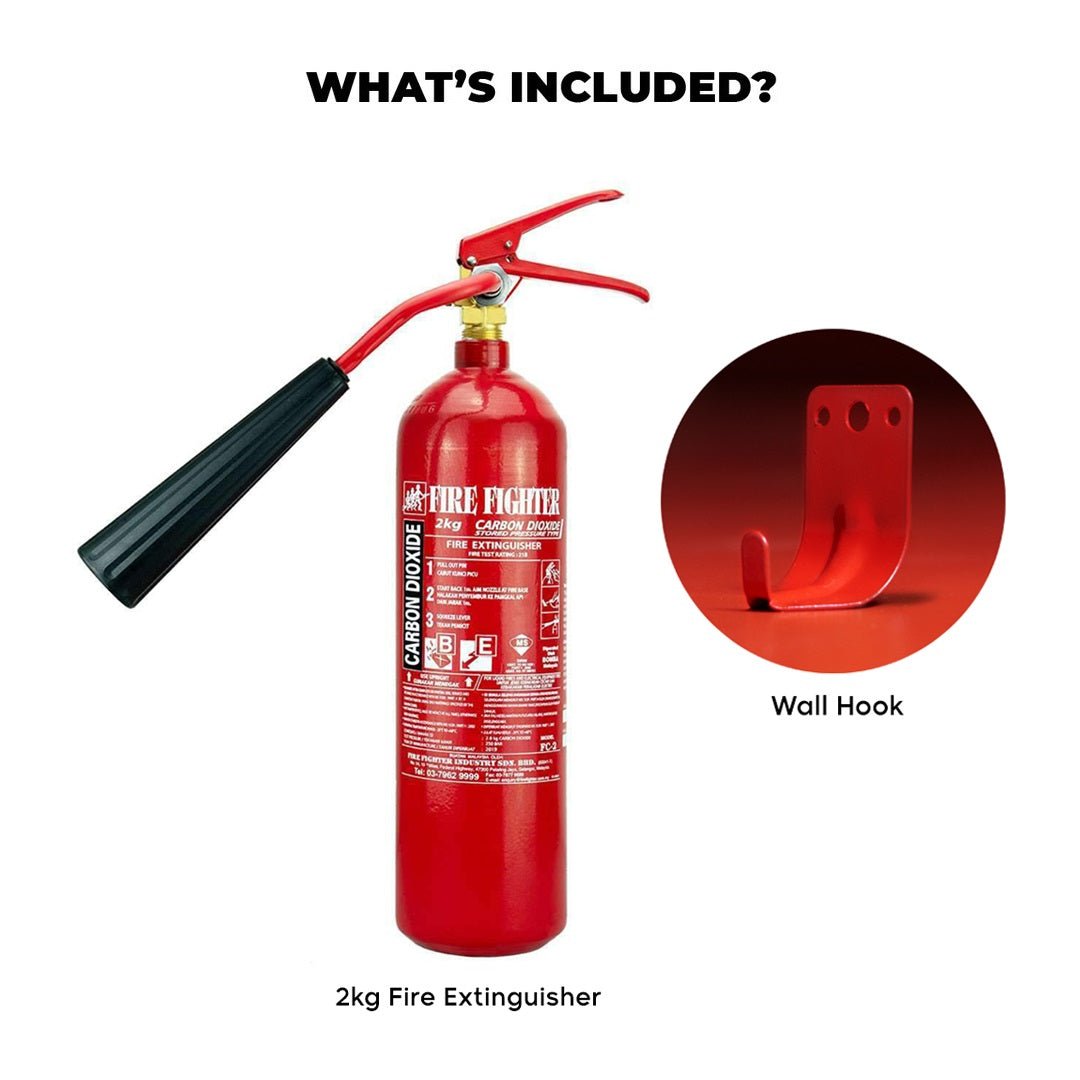 2KG Carbon Dioxide (CO2) Fire Extinguisher (BOMBA LICENSE INCLUDED) - Fire Fighter Industry