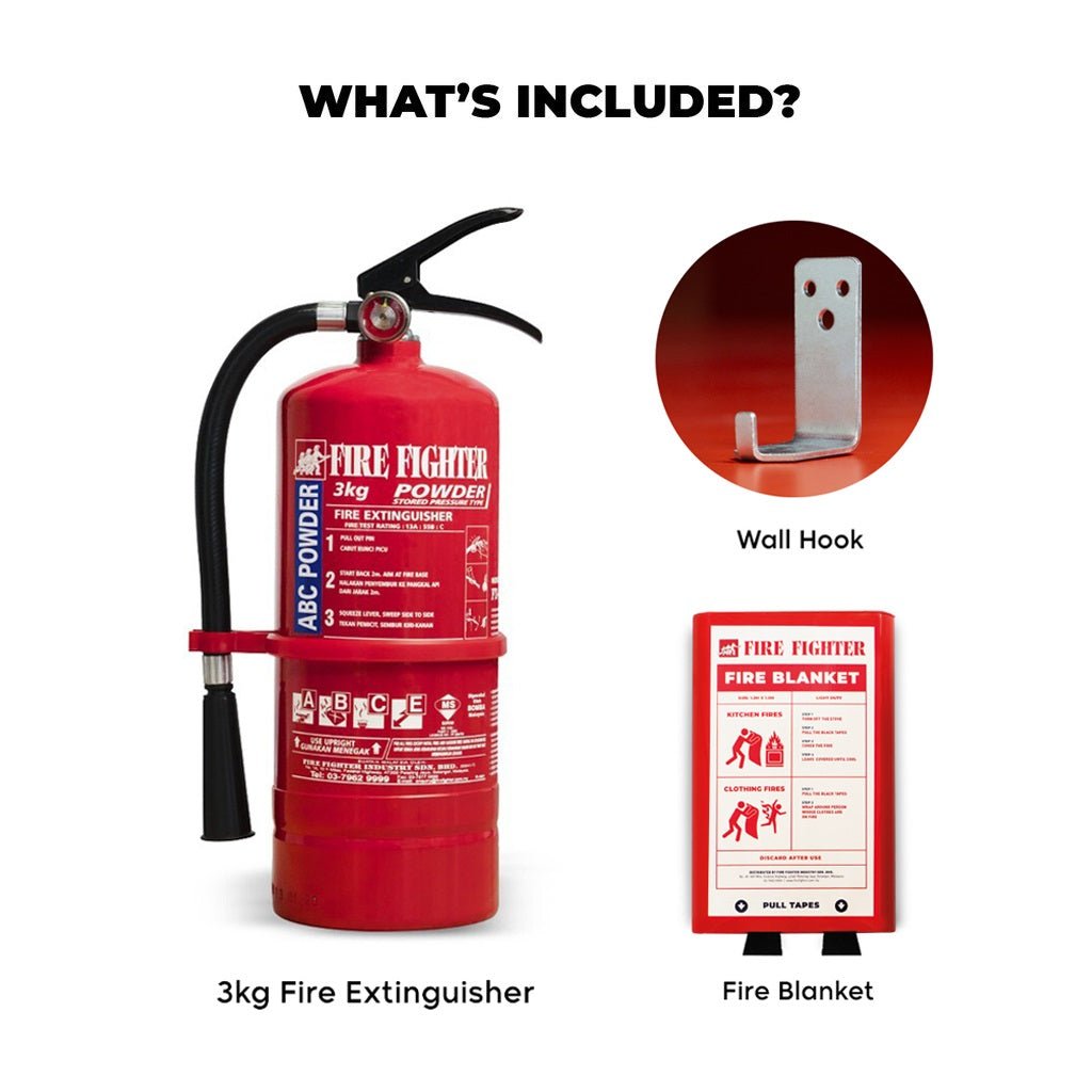 The Dynamic Duo (3kg Fire Extinguisher + Fire Blanket) - Fire Fighter Industry