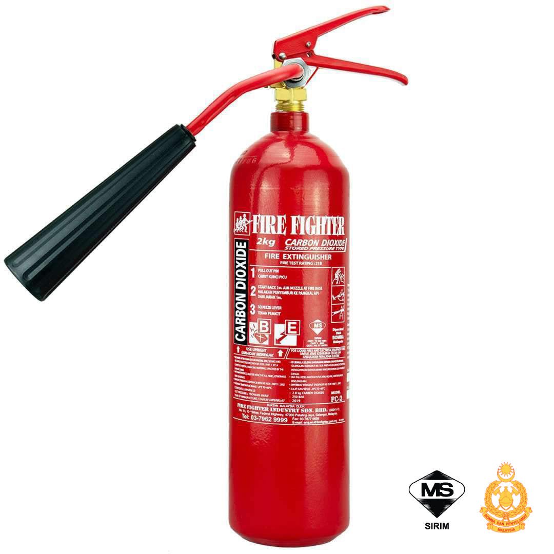 2KG Carbon Dioxide (CO2) Fire Extinguisher (BOMBA LICENSE INCLUDED) - Fire Fighter Industry